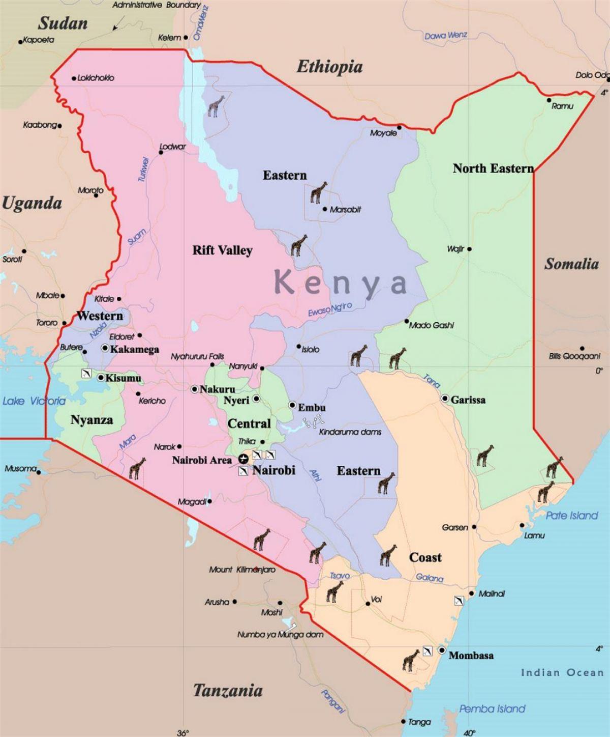 velika karta Keniji