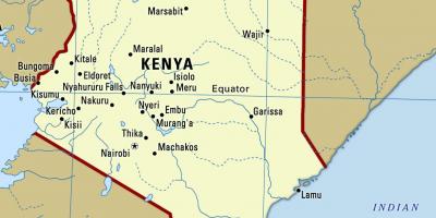 Karta Keniji s gradovima