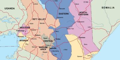 Karta politička karta Keniji