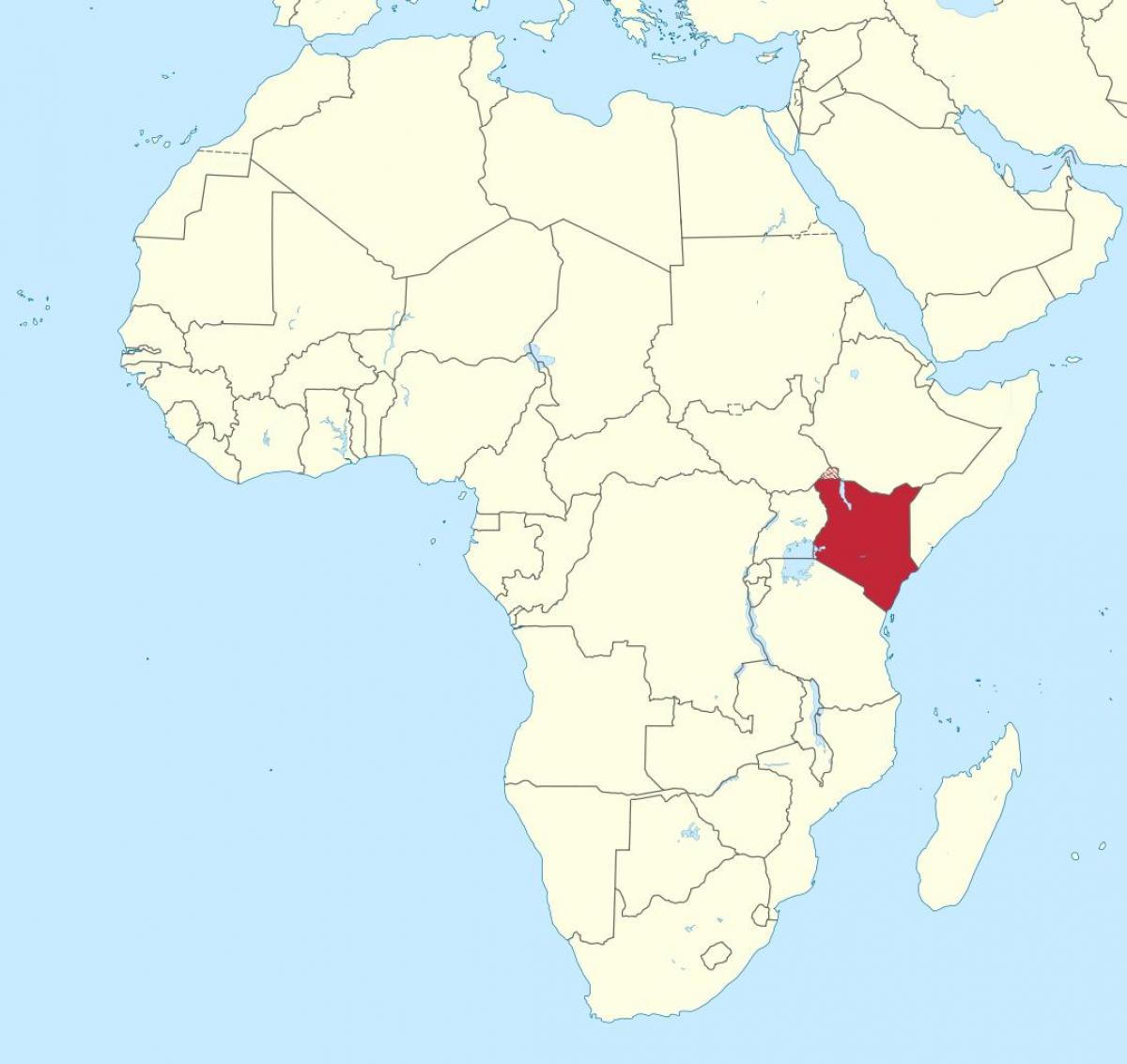 karta Afrike, pokazujući Keniji