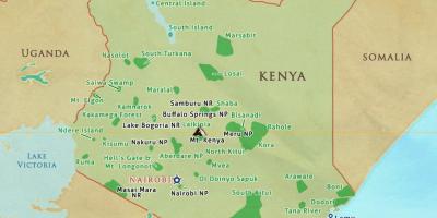 Karta Keniji nacionalni parkovi i rezervati