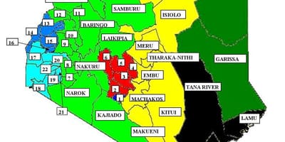 Karta kisumu, Kenija